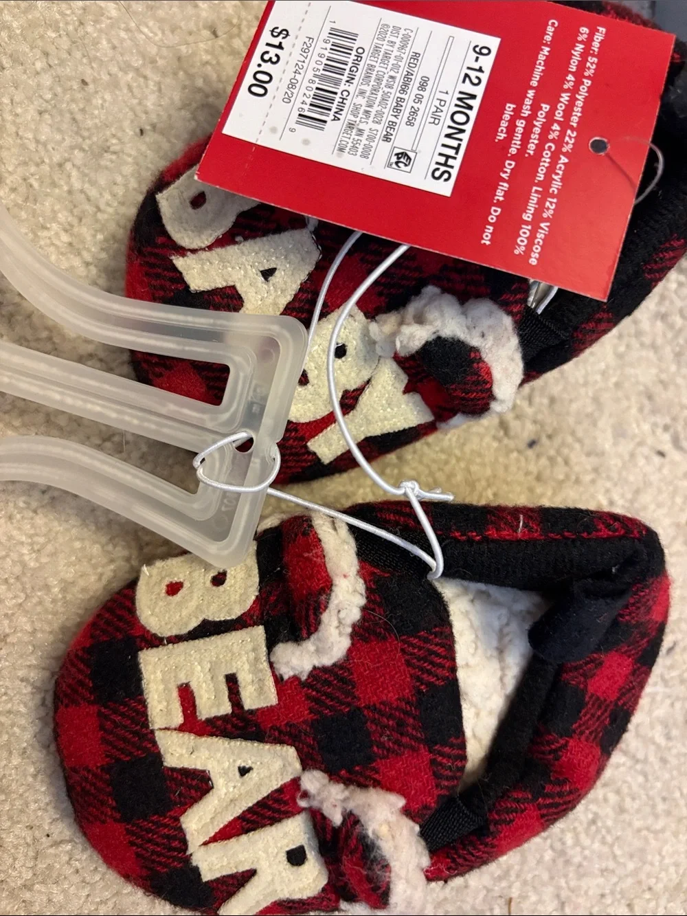 Wondershop Family Sleep Baby Bear Slippers 6-12 Months